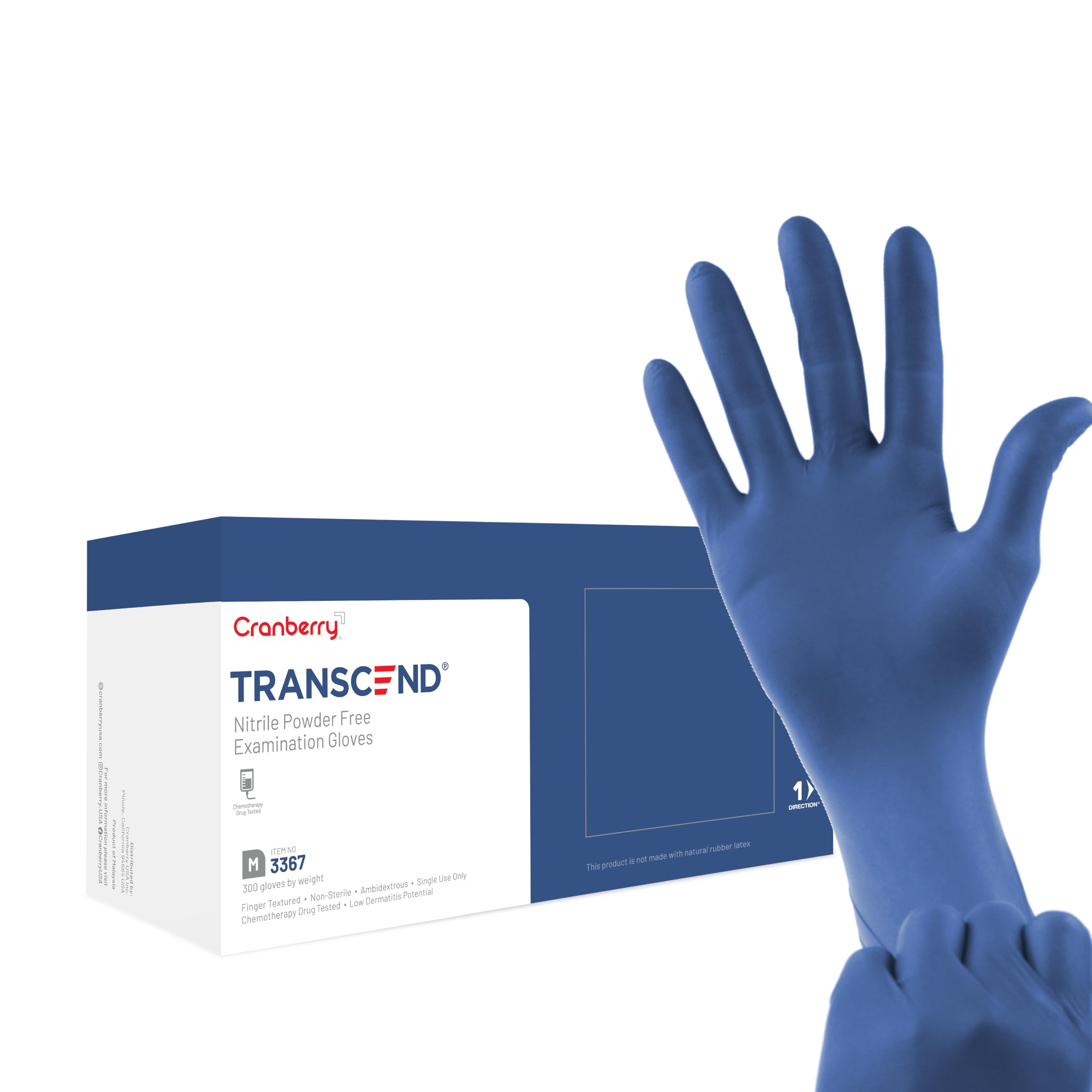 Amazon.com: Cranberry Transcend Matte Blue Nitrile Exam Gloves
